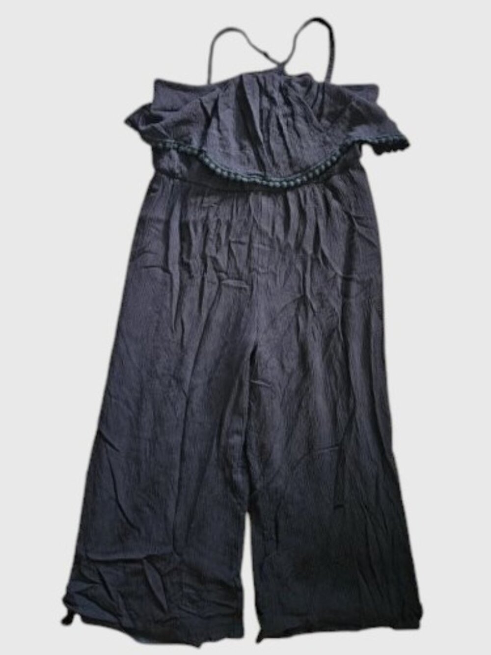ZUNIE Black Spaghetti Strap Capri Length Romper Jumpsuit Girls Size 10